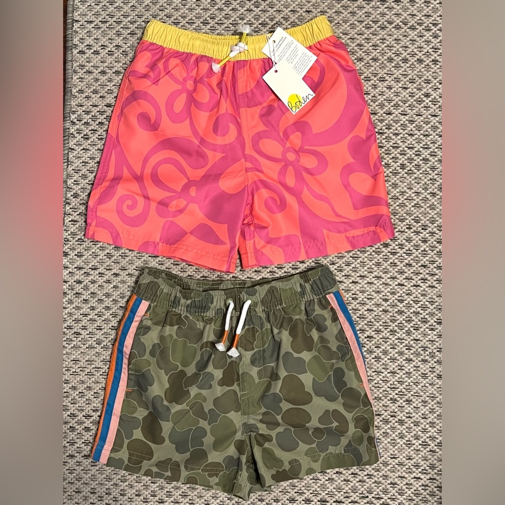 NEW Mini Boden Swim Trunks Bundle Size 6/7